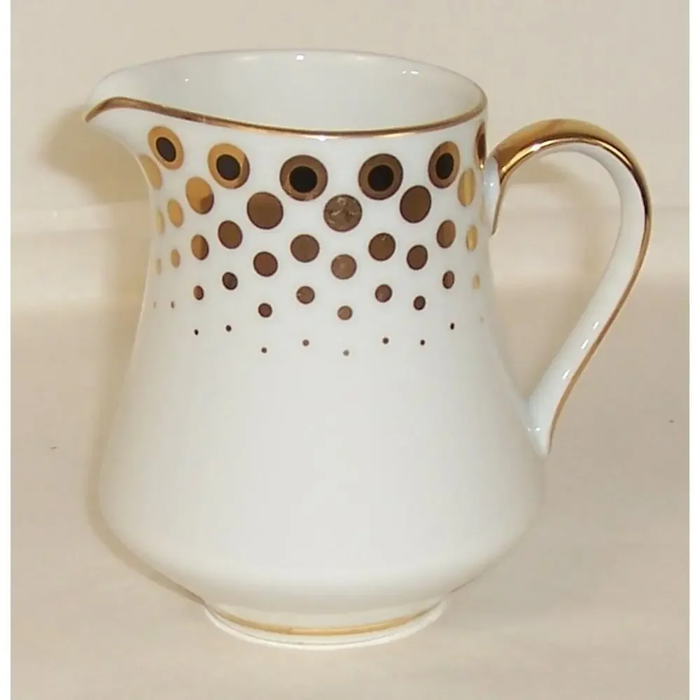 Vintage Mikasa Embassy Creamer Fine China Narumi Japan 5679 Gold Dot